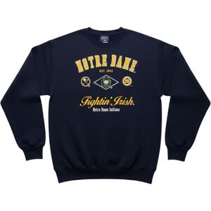 Galt Crew Sweatshirt Men Large Navy Notre Dame Fightin Irish Collegiate Pullover